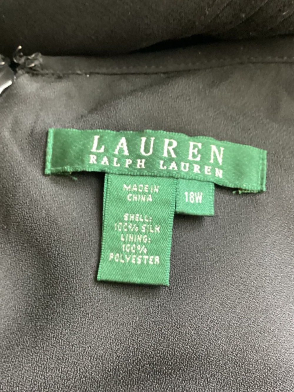 Y2K LAUREN by RALPH LAUREN WOMAN PLUS 18W BLACK 100% SILK MIDI GOUDE SKIRT - Picture 10 of 10